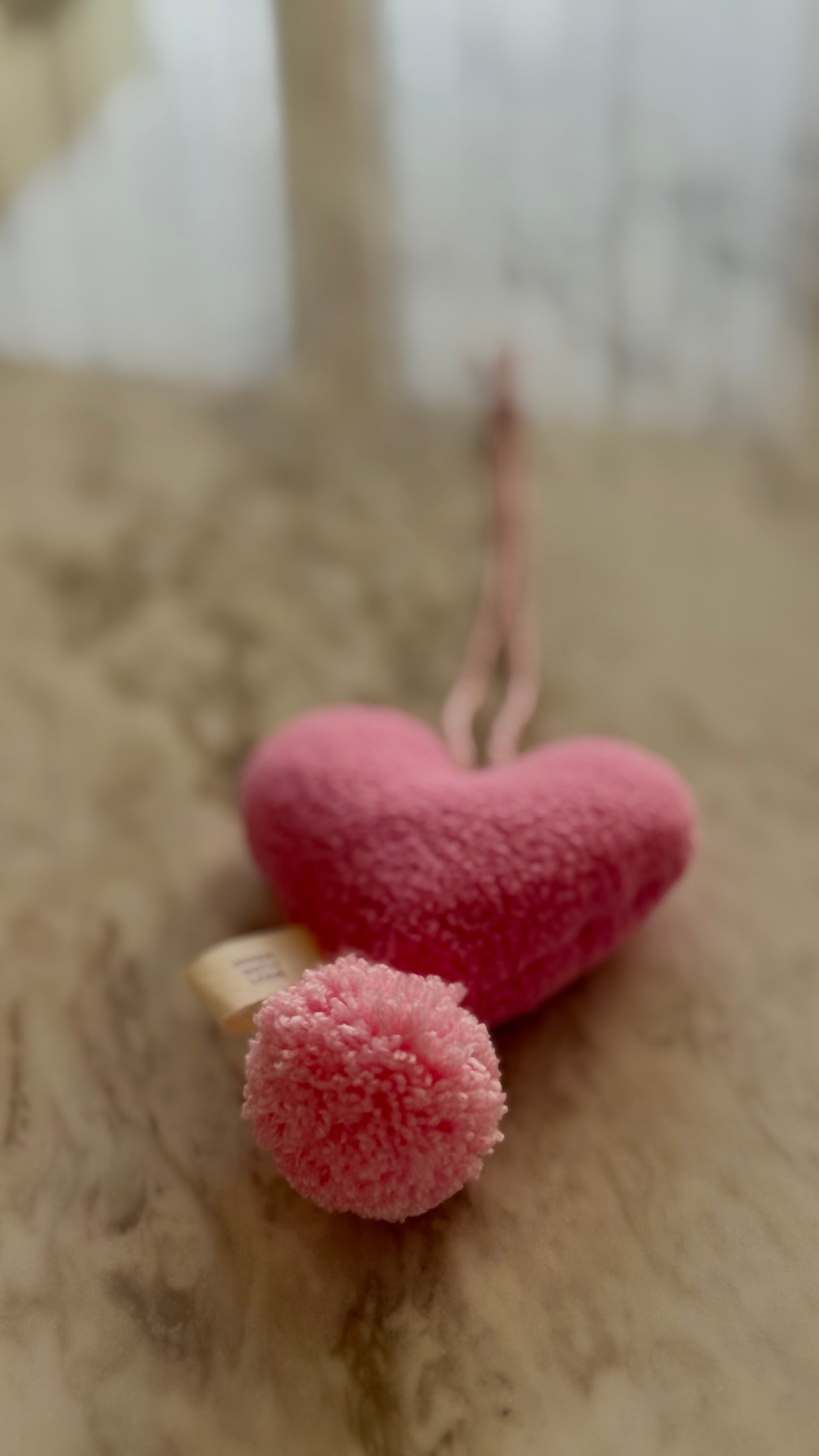 Handmade Pink Plush Heart Bag Charm | Add to Flowers Gift | Bag Accessories | Galentines Gift - Pinky Promise