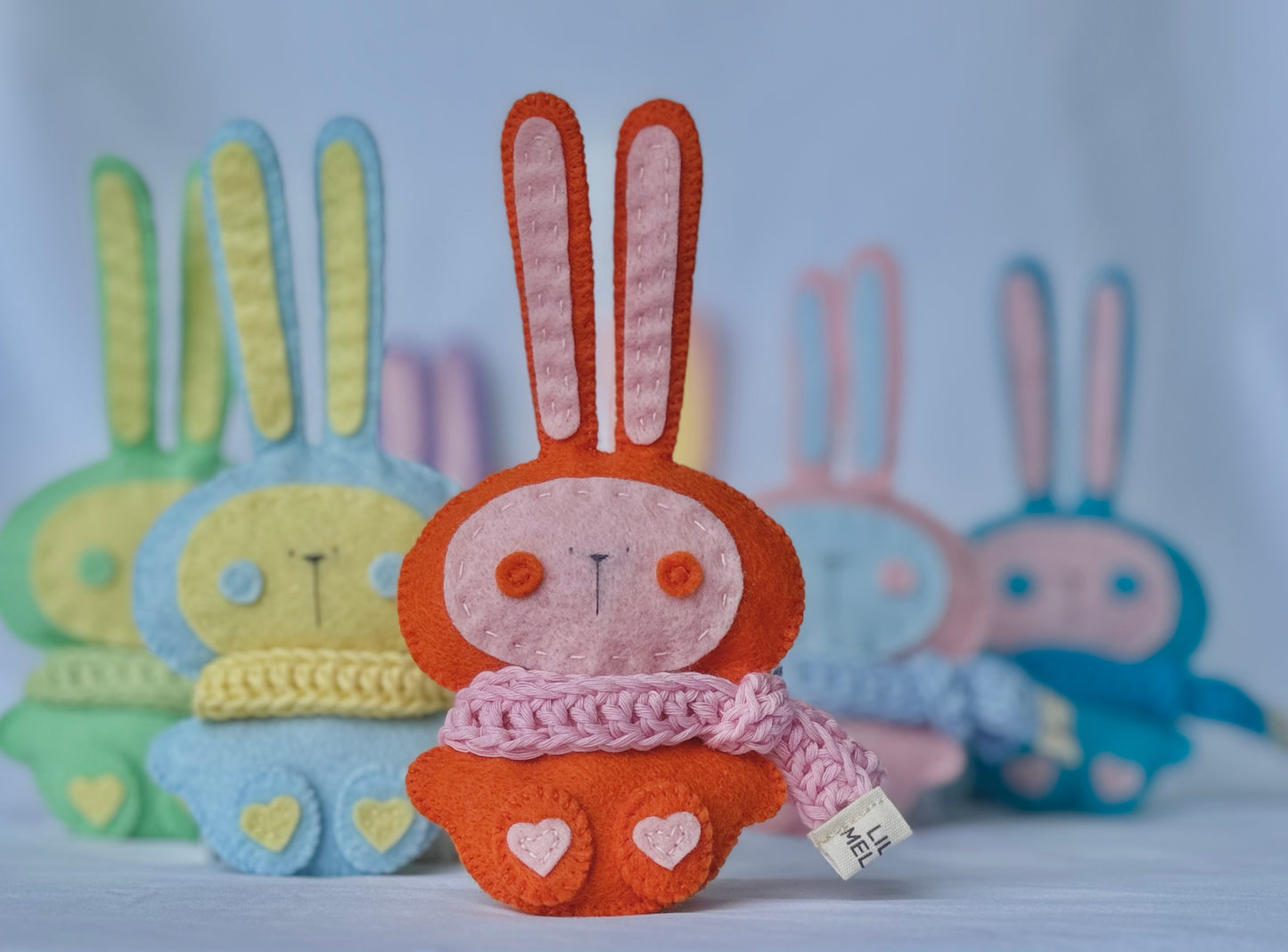 Max the Bunny (small) / Soft Pink with Pastel Yellow
