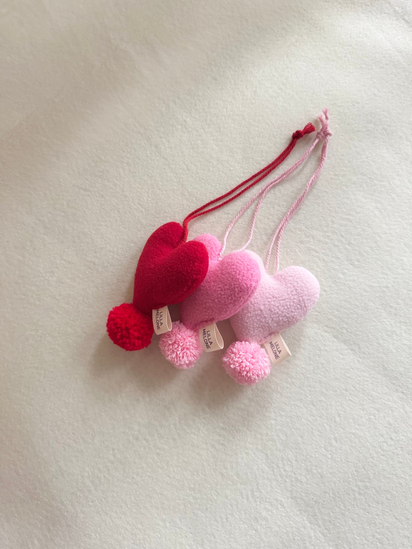 Handmade Pink Plush Heart Bag Charm | Add to Flowers Gift | Bag Accessories | Galentines Gift - Pinky Promise