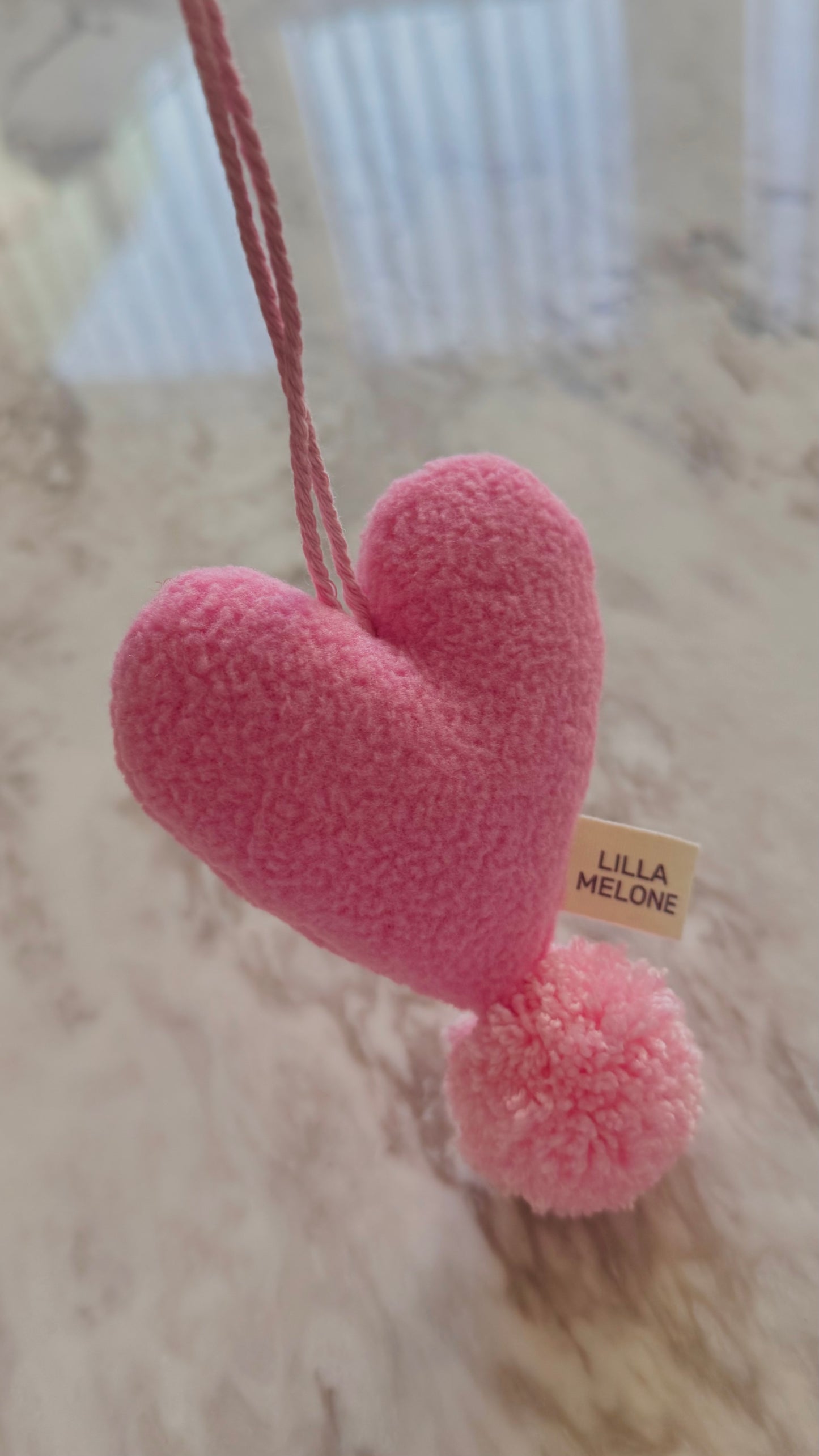 Handmade Pink Plush Heart Bag Charm | Add to Flowers Gift | Bag Accessories | Galentines Gift - Pinky Promise