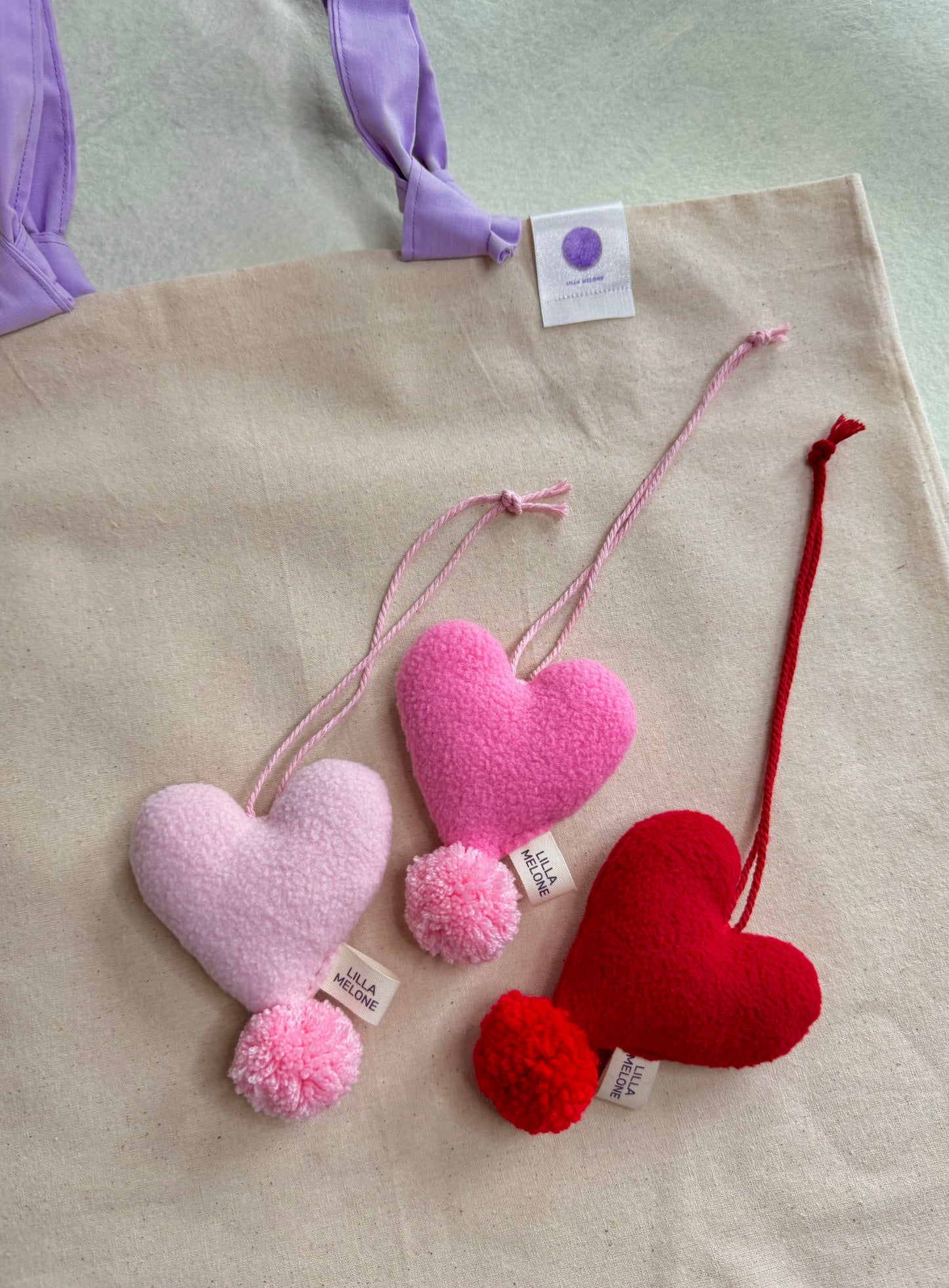 Handmade Pink Plush Heart Bag Charm | Add to Flowers Gift | Bag Accessories | Galentines Gift - Pinky Promise