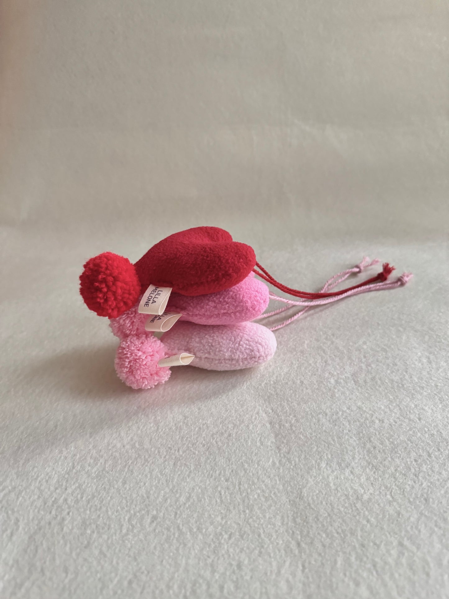 Handmade Pink Plush Heart Bag Charm | Add to Flowers Gift | Bag Accessories | Galentines Gift - Pinky Promise