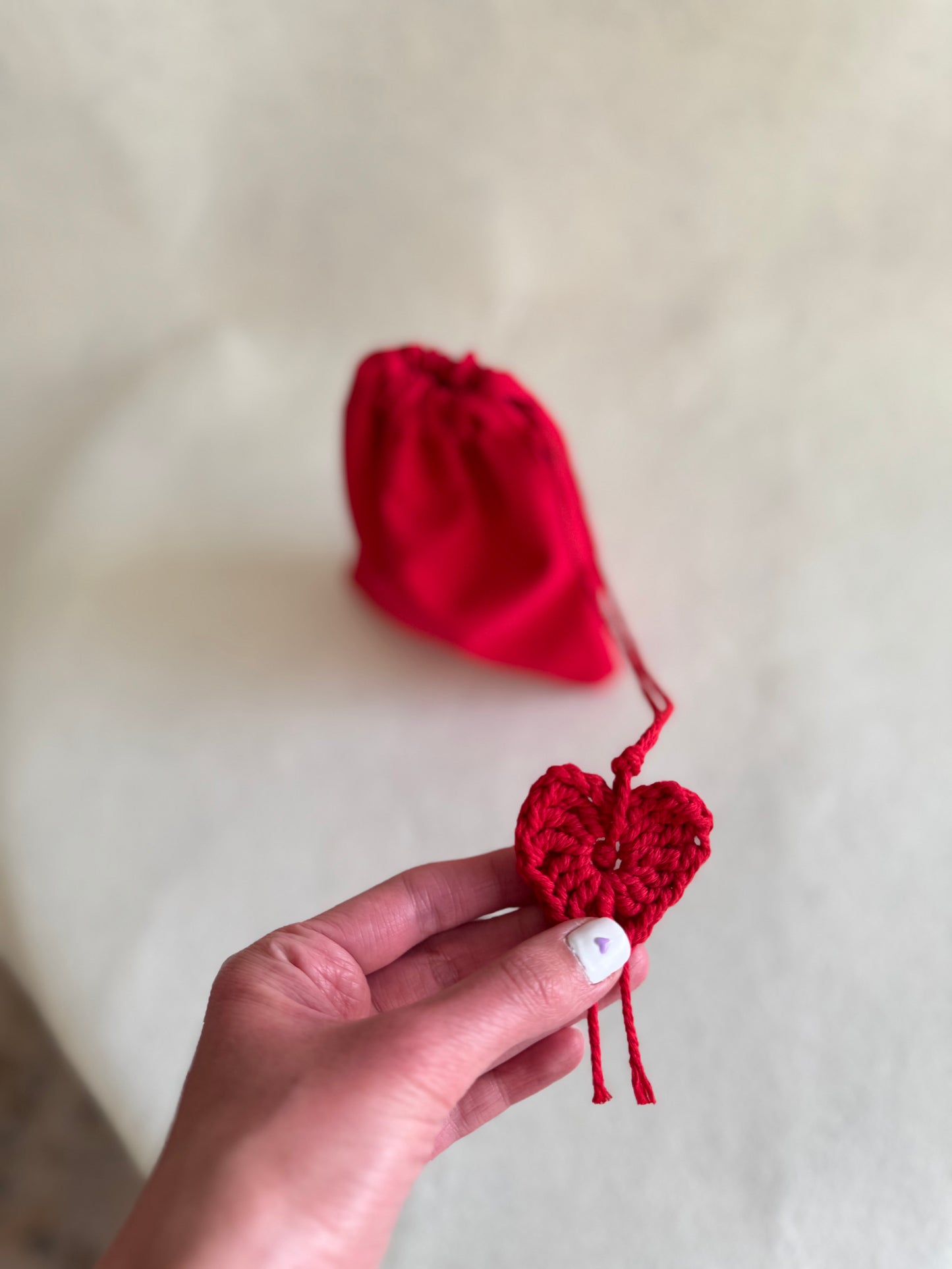 Handmade Plush Heart Bag Charm - Love Pom | Valentines Gift | Add to Flowers Gift | Bag Accessories