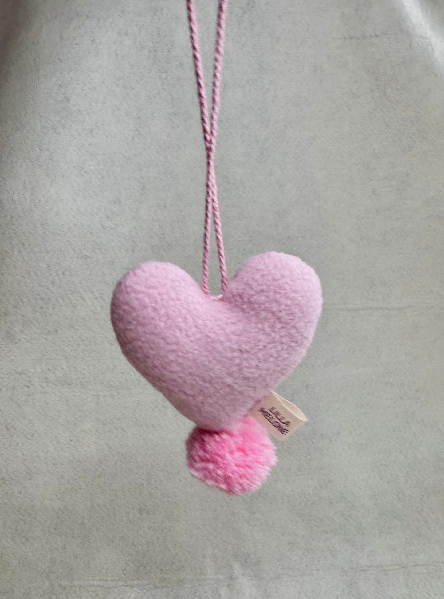 Handmade Pastel Plush Heart Bag Charm | Add to Flowers Gift | Bag Accessories | Galentines Gift - Sweet Pea