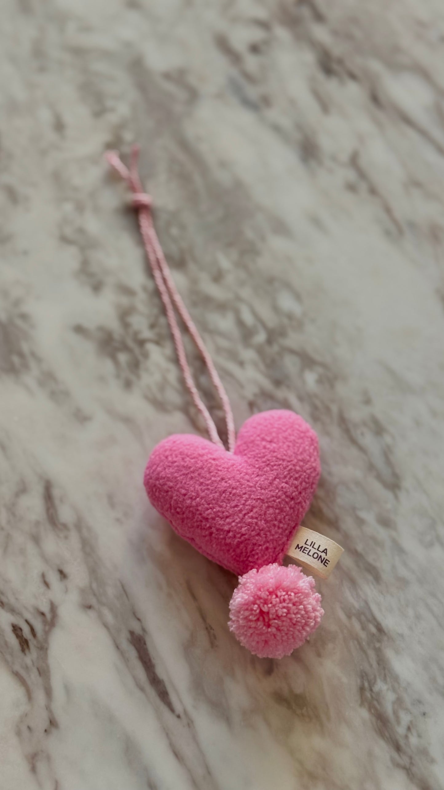 Handmade Pink Plush Heart Bag Charm | Add to Flowers Gift | Bag Accessories | Galentines Gift - Pinky Promise