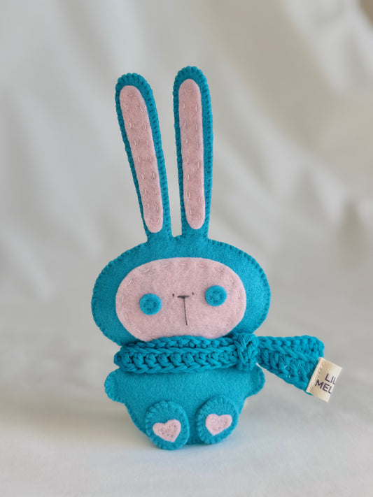 Max the Bunny (small) / Iris Blue with Soft Pink