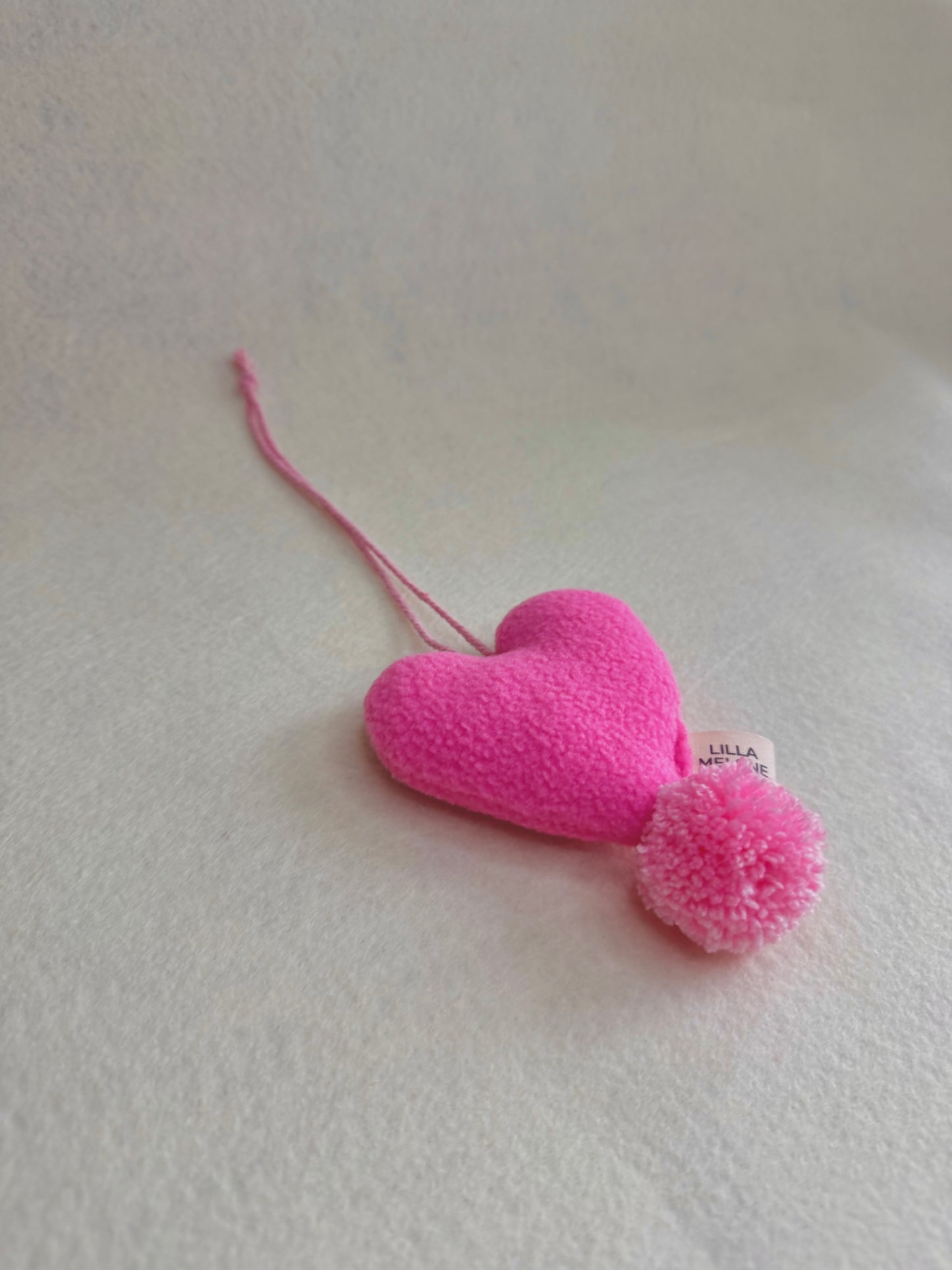 Handmade Pink Plush Heart Bag Charm | Add to Flowers Gift | Bag Accessories | Galentines Gift - Pinky Promise
