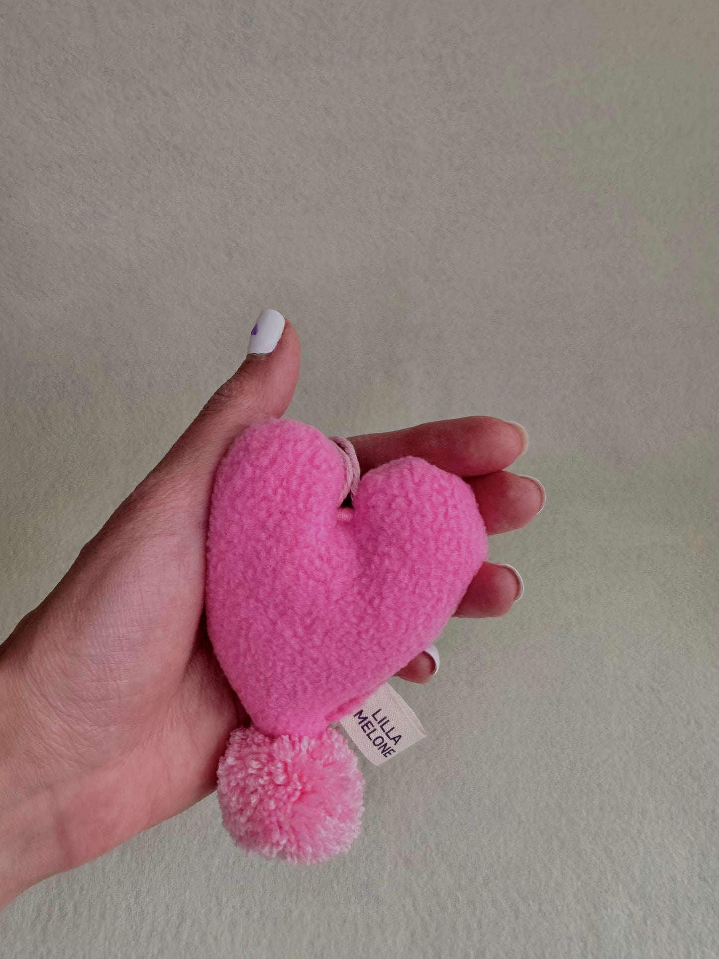 Handmade Pink Plush Heart Bag Charm | Add to Flowers Gift | Bag Accessories | Galentines Gift - Pinky Promise