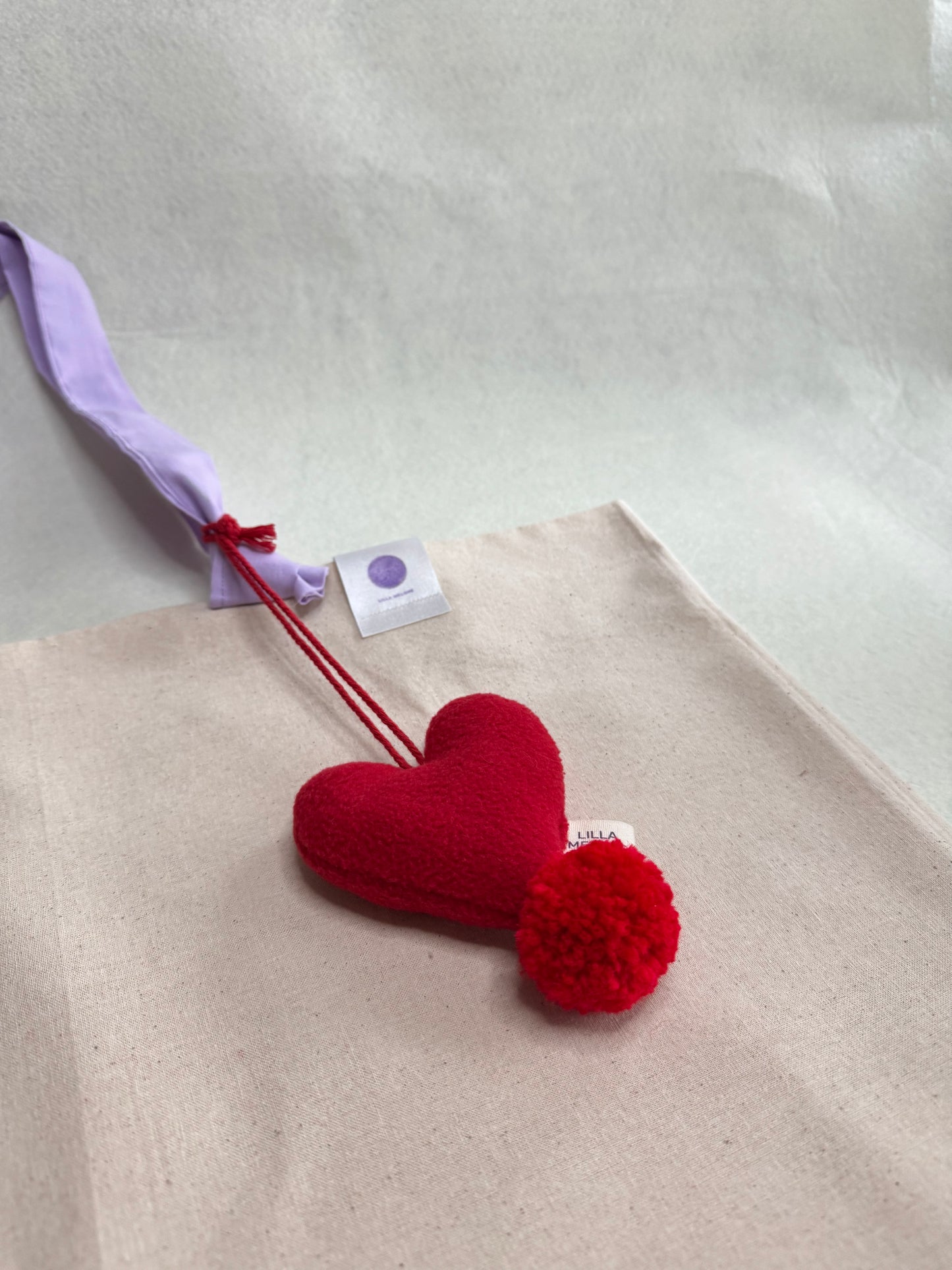 Handmade Plush Heart Bag Charm - Love Pom | Valentines Gift | Add to Flowers Gift | Bag Accessories