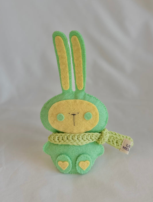 Max the Bunny (small) / Mint Green with Pastel Yellow