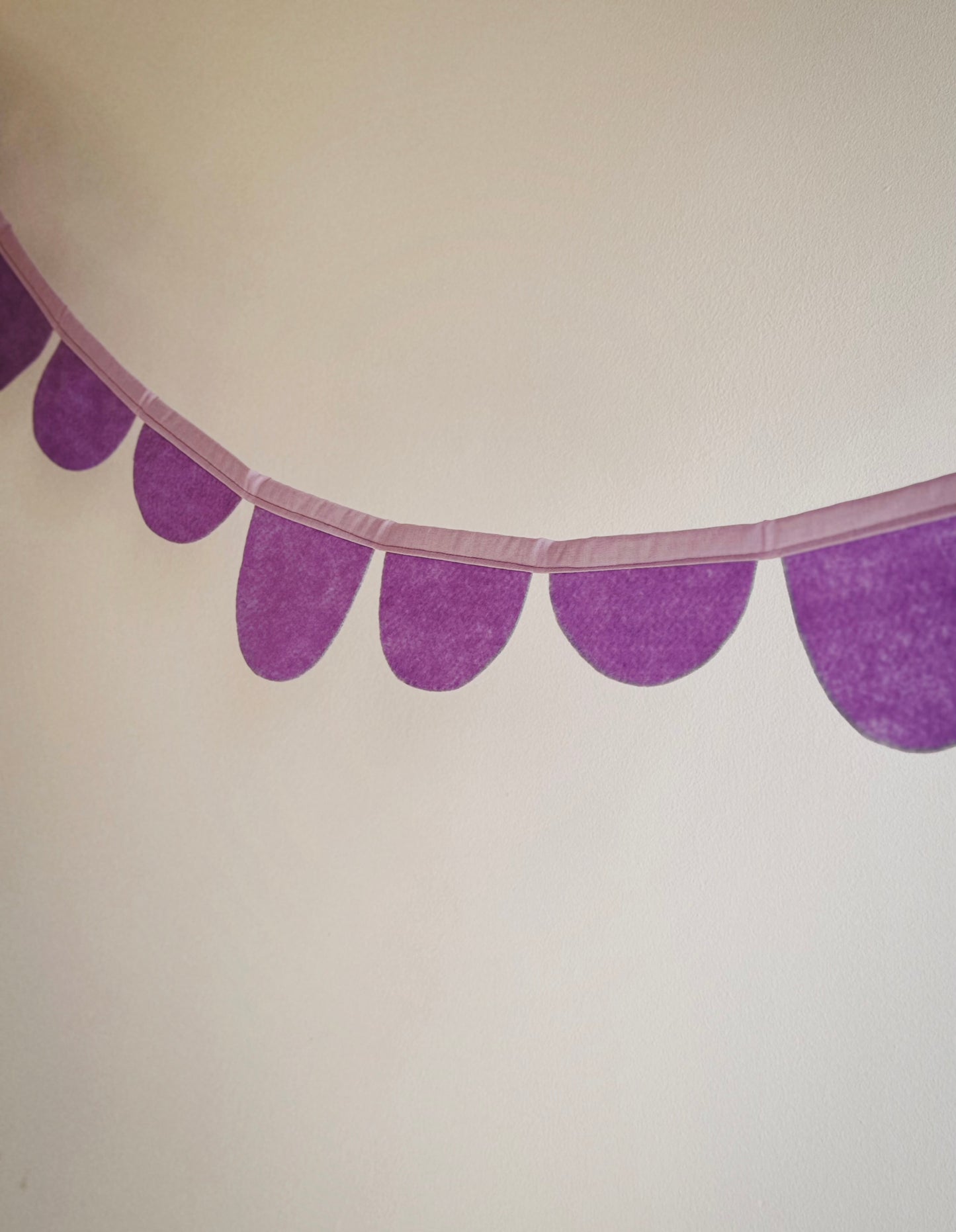 Garland Wall Decor / Purple half moon bunting banner