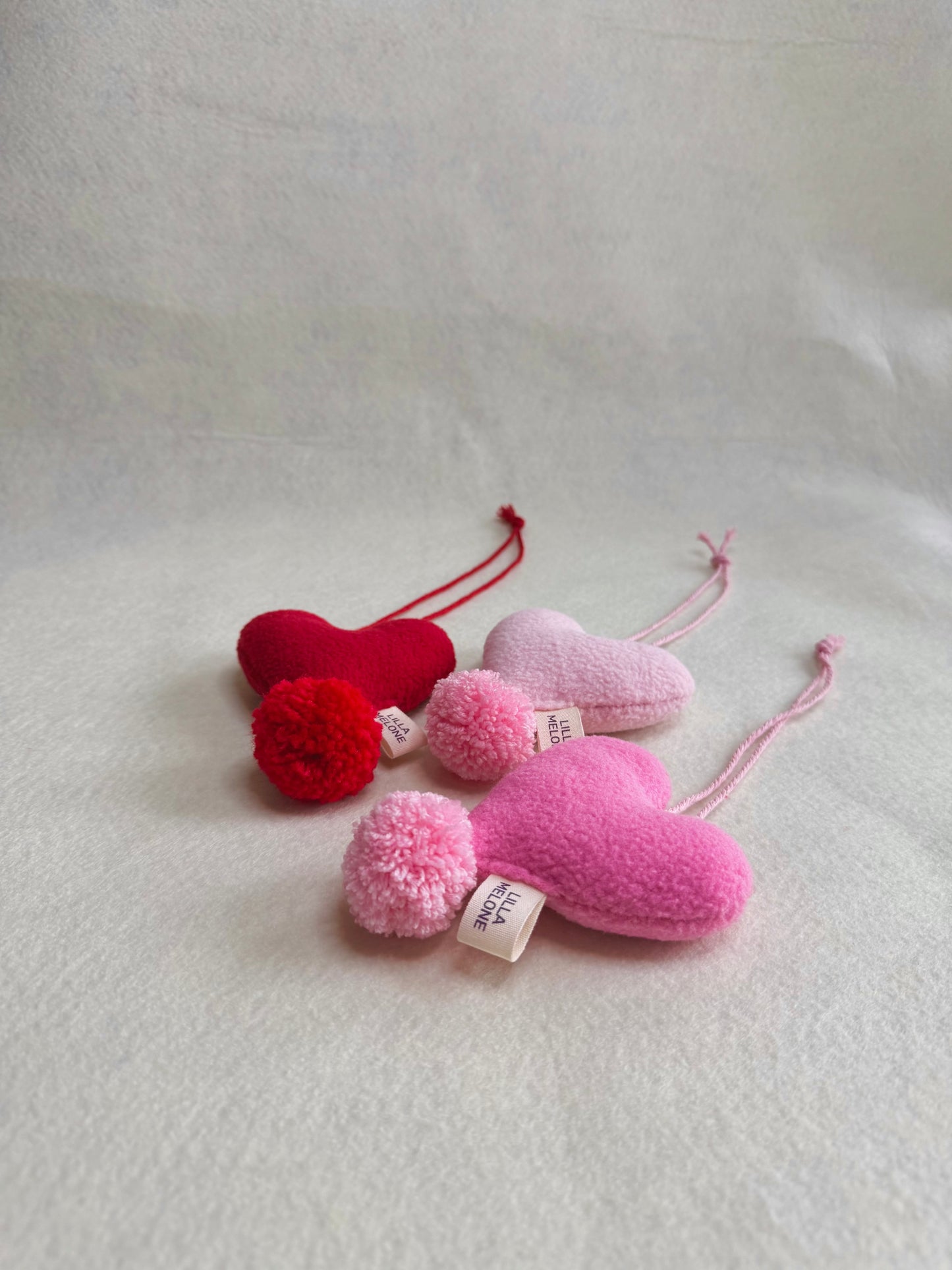 Handmade Pink Plush Heart Bag Charm | Add to Flowers Gift | Bag Accessories | Galentines Gift - Pinky Promise