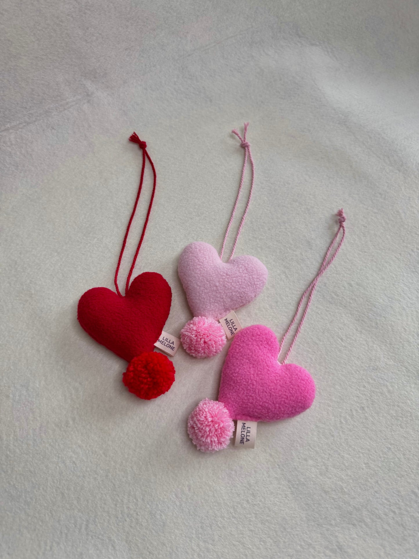 Handmade Pink Plush Heart Bag Charm | Add to Flowers Gift | Bag Accessories | Galentines Gift - Pinky Promise