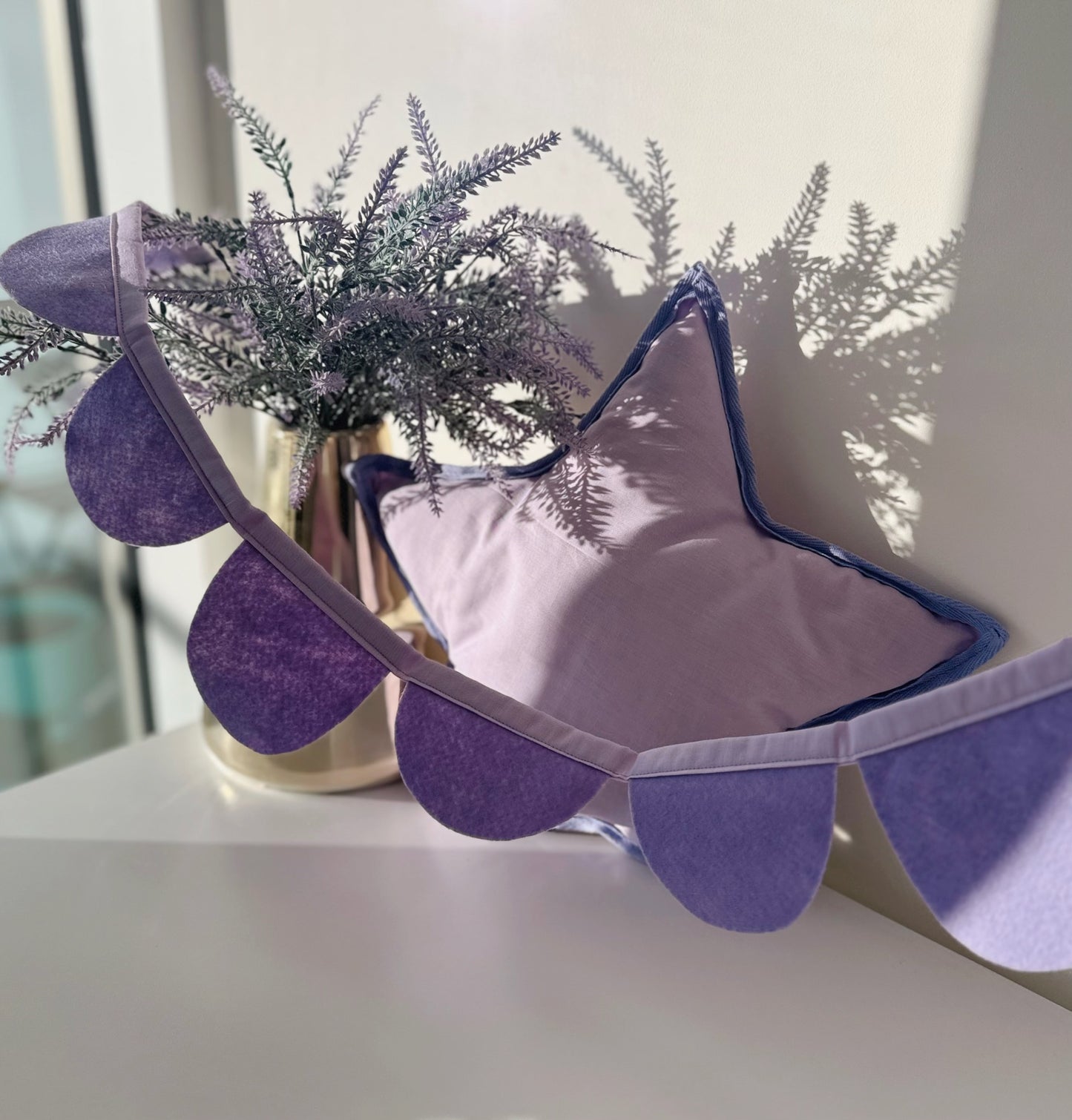 Garland Wall Decor / Purple half moon bunting banner